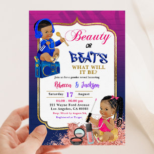 Beauté moderne ou Beats Genre Reveillez Invitation