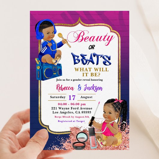 Beauté moderne ou Beats Genre Reveillez Invitation