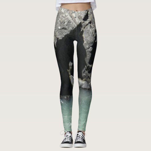 Beauté naturelle Pale Green River Granite Leggings (Devant)
