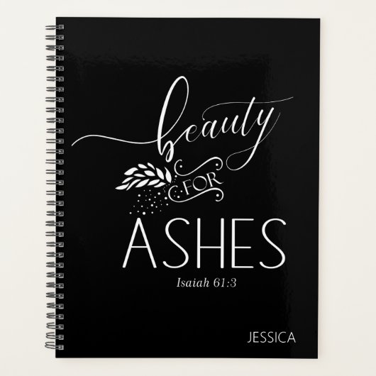 Beauté pour Ashes Christian Bible Verse Planner (Devant)
