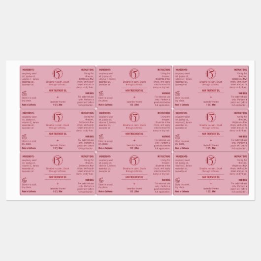 Beauté rose 1 OZ/30ml Bouteille Étiquette étanche (Feuille)