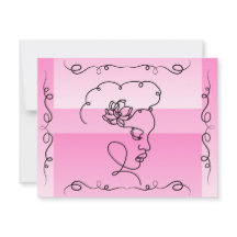Beauté : Rose Line Art Carte blanche