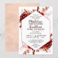 Beauté rustique Hexagon floral Invitations de mari