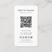 Beauté Salon Nail Artist Qr Code Carte de visite (Dos)