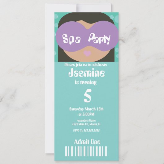 Beauté spa Anniversaire Style de billet Invitation (Devant)
