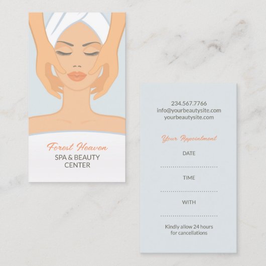 Beauté spa avec carte de rendez-vous (Devant / Derrière)
