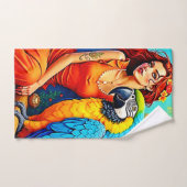 Beauté tropicale et design de perroquets bleus (Serviette à main)