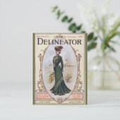 Beauté vintage en Robe Verte Carte postale (Debout devant)