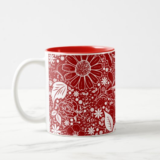 Beautés botaniques Mug café rouge (Gauche)