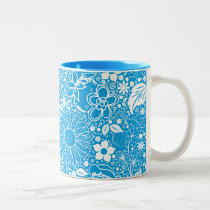 Beautés botaniques Mug de café bleu clair
