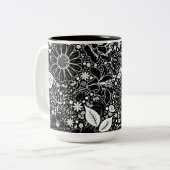 Beautés botaniques Mug noir et blanc (Devant gauche)