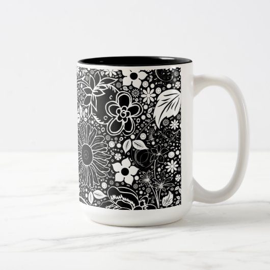 Beautés botaniques Mug noir et blanc (Droit)