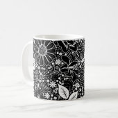 Beautés botaniques Noir et blanc Café Mug (Devant gauche)
