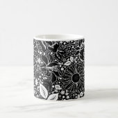 Beautés botaniques Noir et blanc Café Mug (Centre)