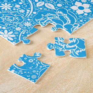 Beautés botaniques Puzzle bleu clair