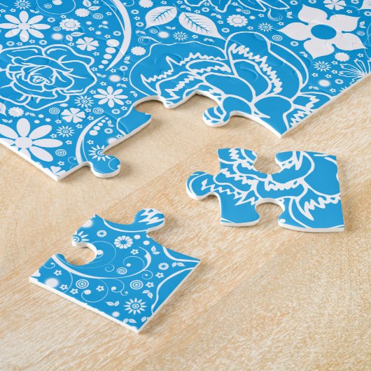Beautés botaniques Puzzle bleu clair (Côté)