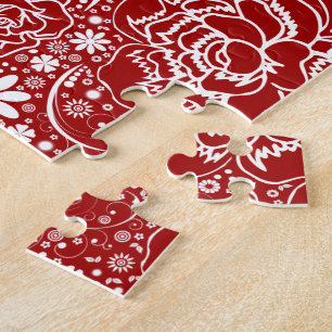 Beautés botaniques Puzzle rouge