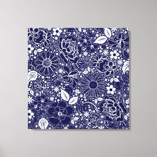 Beautés botaniques Toile enveloppée BLEU (Recto)