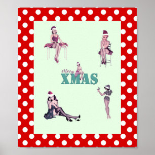 Beautés de Noël, Pin-up girls Impression d'art XMA