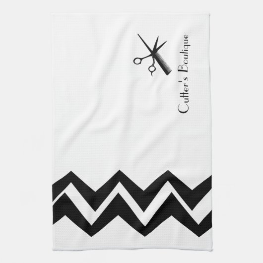 Beautician/Barber Custom Name Towels Theedoek (Verticaal)