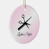 Beautician Design Roze Personal Keramisch Ornament (Rechts)