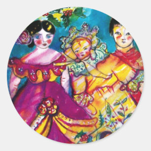 BEAUTIEF ANTIEK DOLLEN RONDE STICKER