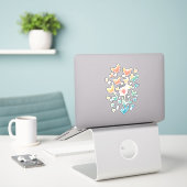 BEAUTIEF KLEURSTROOM VAN DANDELION EN BUTTERFLIE STICKER (Laptop op bureau)