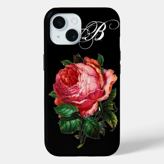 BEAUTIEF PINK ROSE MONOGRAM Case-Mate iPhone CASE (Achterkant)