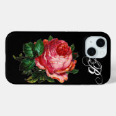 BEAUTIEF PINK ROSE MONOGRAM Case-Mate iPhone CASE (Achterkant (horizontaal))