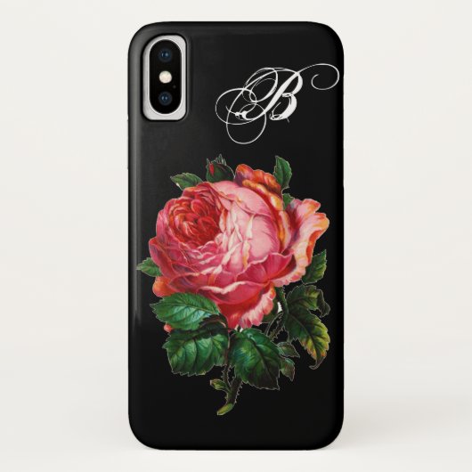 BEAUTIEF PINK ROSE MONOGRAM Case-Mate iPhone CASE (Achterkant)