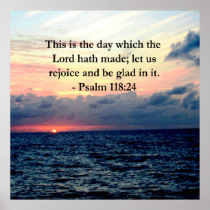 BEAUTIEF PSALM 118:24 SUNRISE OVER DE OCEAAN POSTER
