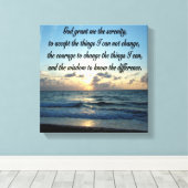 BEAUTIEF SERENITEITSPRAYER OCEAN FOTO CANVAS AFDRUK (Insitu (Houten vloer))