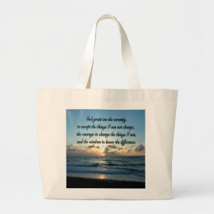 BEAUTIEF SERENITEITSPRAYER OCEAN FOTO GROTE TOTE BAG