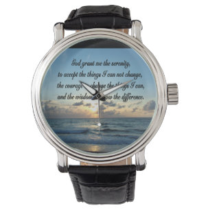 BEAUTIEF SERENITEITSPRAYER OCEAN FOTO HORLOGE