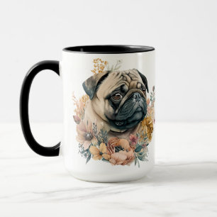 BEAUTIEF WATERVERF TAN PUG DOG FACE MOK
