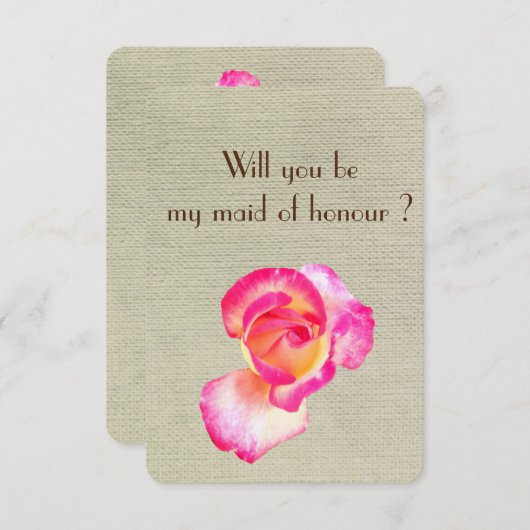 Beautif Roos Flower, wil je mijn eerbewijs zijn? Kaart (Voorkant / Achterkant)