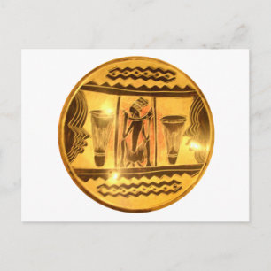 Beautiful Amazing Golden Red African Ethnic Art Briefkaart