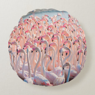 Beautiful and Wild - Flamingosflock,greater,pink,d Rond Kussen