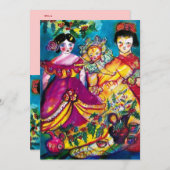 BEAUTIFUL ANTIEK DOLL rood blauw paars geel roze Kaart (Voorkant / Achterkant)