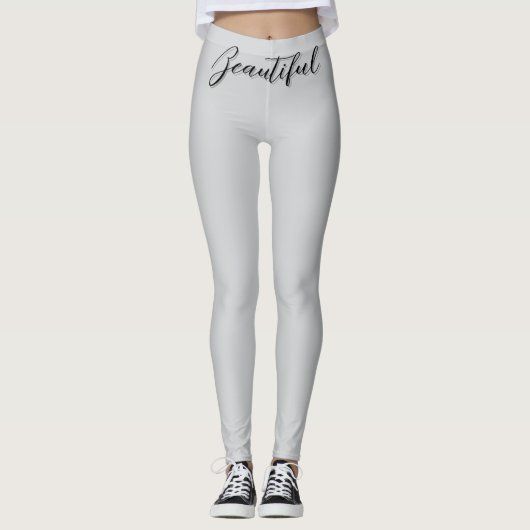 "Beautiful" Art Design Leggings (Voorkant)