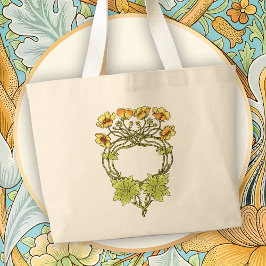 Beautiful Art Nouveau Floral Motif Grote Tote Bag