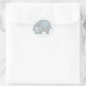 Beautiful Baby Boy Blue Elephant Ronde Sticker (Tas)