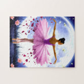 Beautiful ballerina dancing by giant moon legpuzzel (Horizontaal)