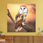 Beautiful Barn Owl Canvas Afdruk (Insitu (Woonkamer))