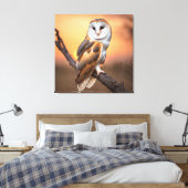 Beautiful Barn Owl Canvas Afdruk (Insitu (Slaapkamer))