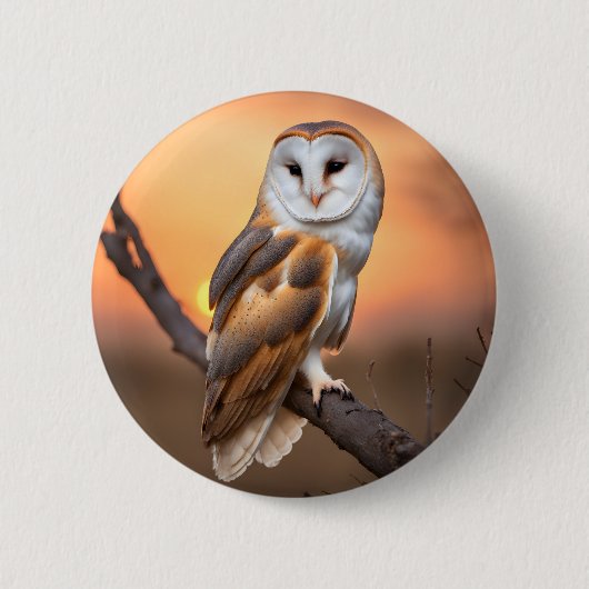 Beautiful Barn Owl Ronde Button 5,7 Cm (Voorkant)