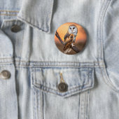 Beautiful Barn Owl Ronde Button 5,7 Cm (In situ)