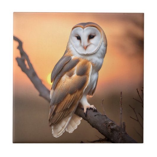 Beautiful Barn Owl Tegeltje (Voorkant)