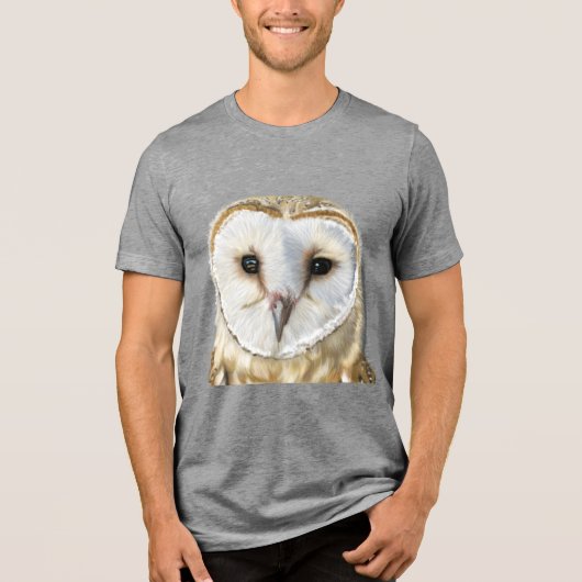 Beautiful Barn Owl Tri-Blend Shirt (Voorkant)