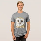 Beautiful Barn Owl Tri-Blend Shirt (Voorkant volledig)